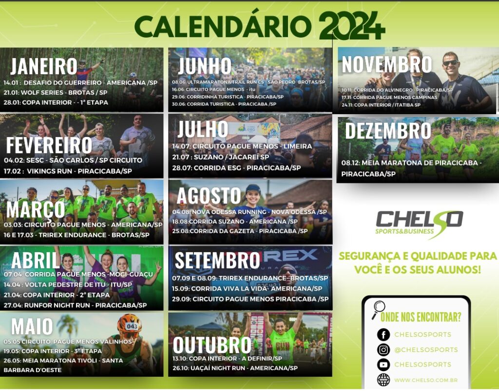 Calendário 2024 Chelso Sports