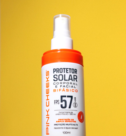 PINK CHEEKS lança protetor solar bifásico: proteção máxima, sensação mínima